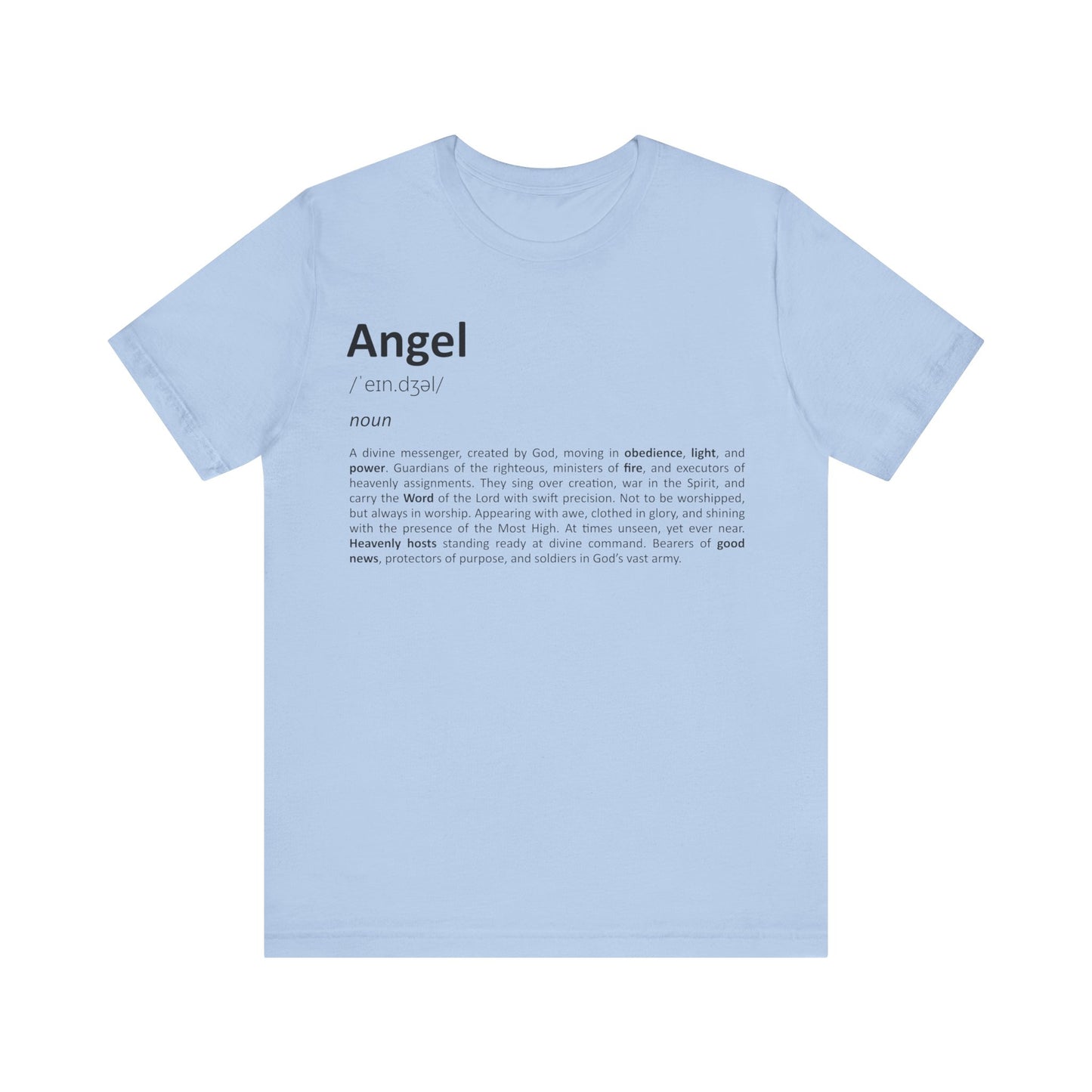 Angel Definition – Heavenly-Inspired Unisex T-Shirt - light blue front