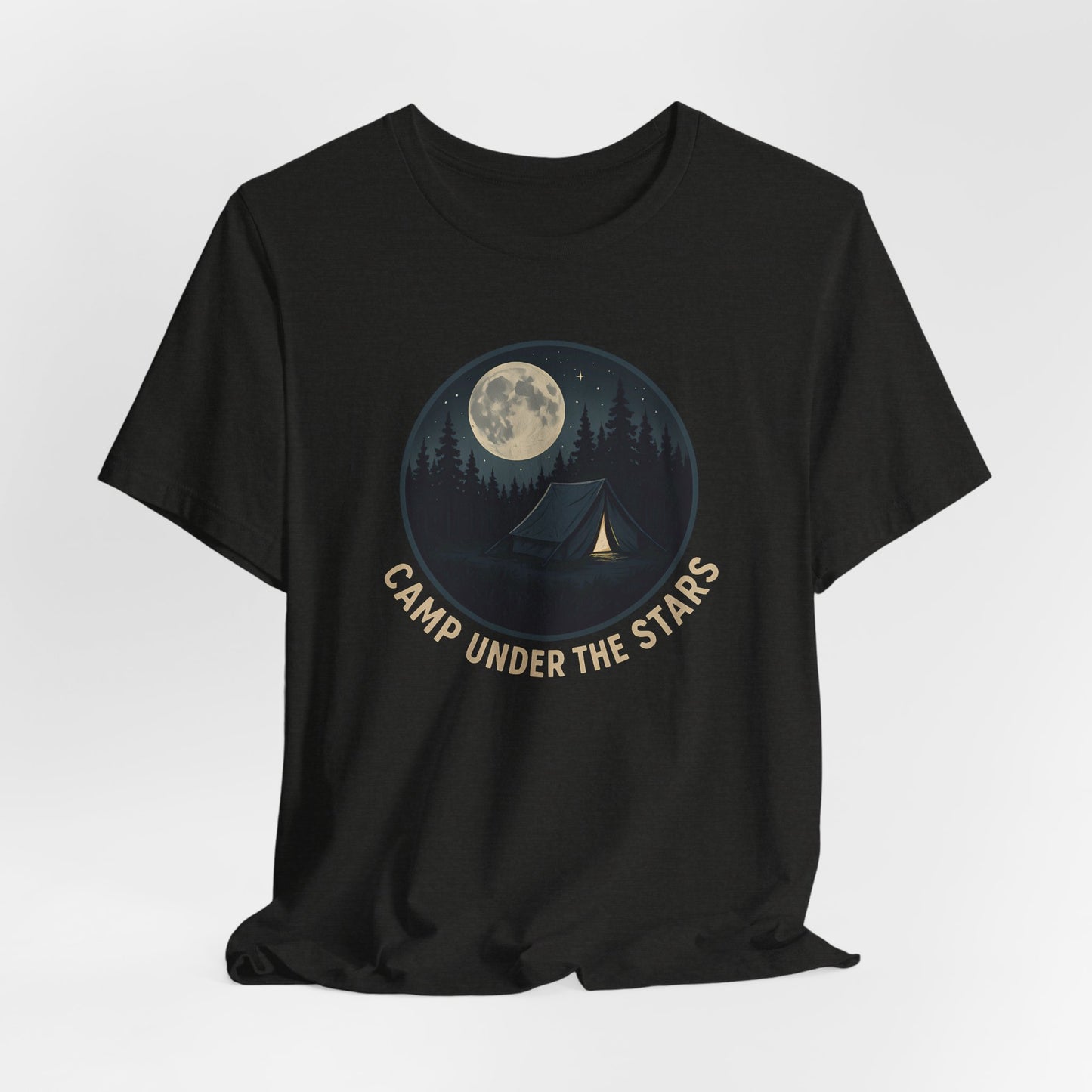 Camp Under the Stars – Christian Camping Tee - black for women 2