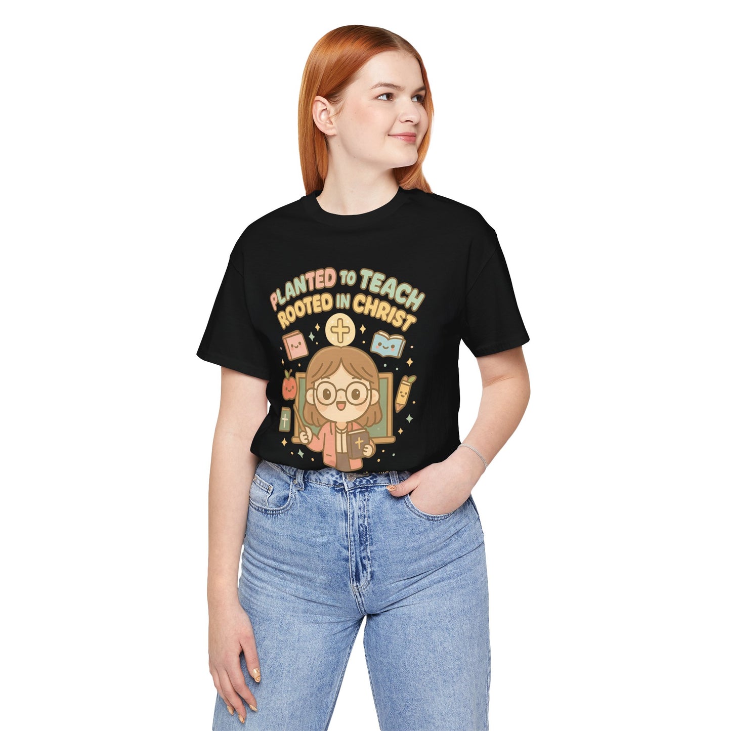 Planted to Teach – Women's Christian Teacher T-Shirt - black for women
