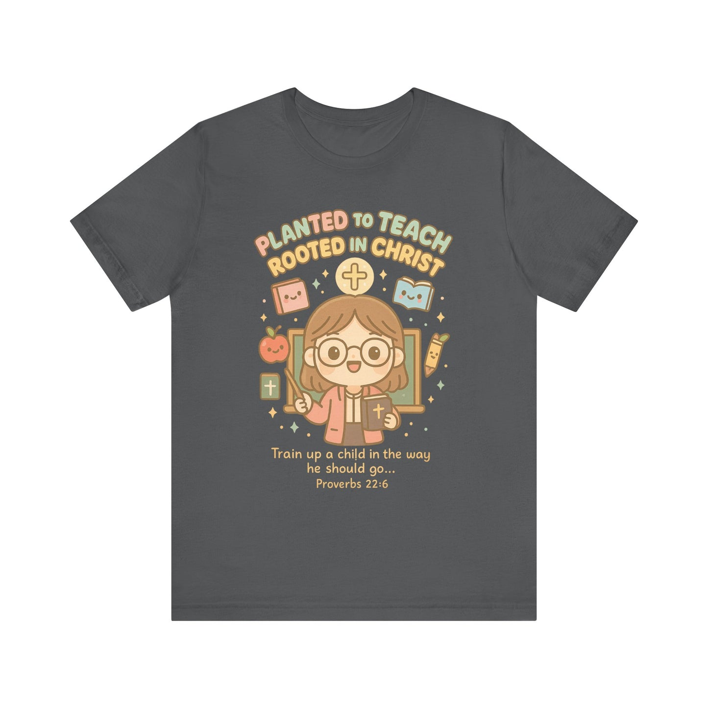 Planted to Teach – Women's Christian Teacher T-Shirt - dark gray for women