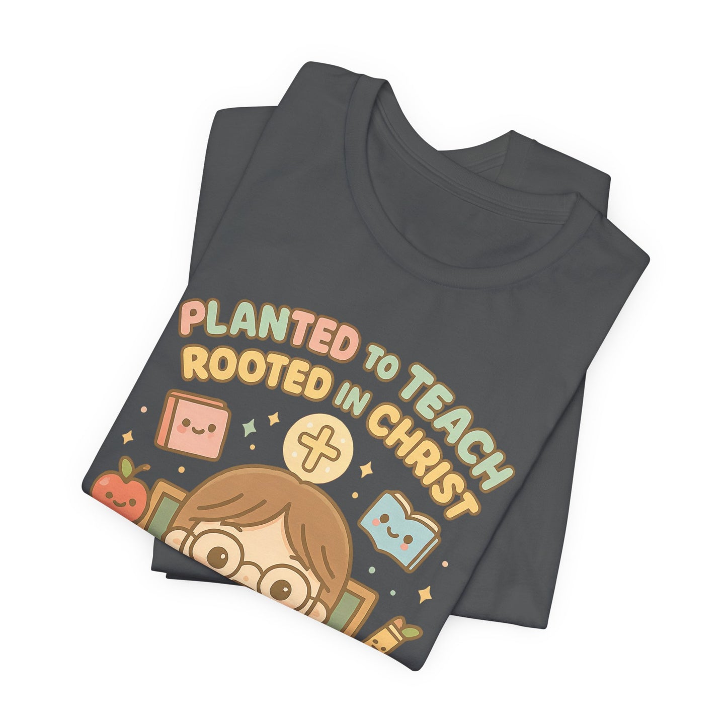 Planted to Teach – Women's Christian Teacher T-Shirt - gray color for women
