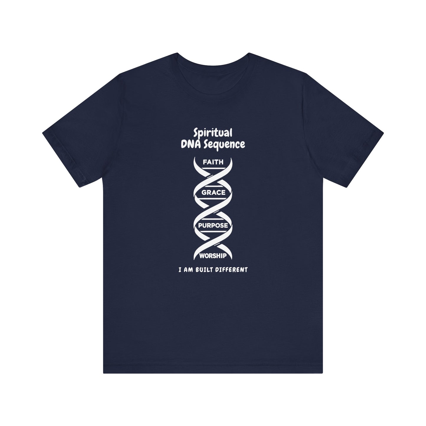 Spiritual DNA Sequence – Unisex Christian T-Shirt - navy blue color