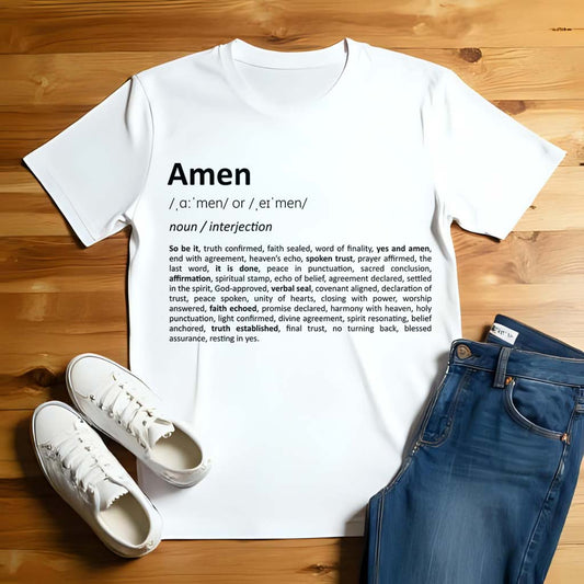 Amen Definition – Faith-Inspired Unisex T-Shirt - for men and women