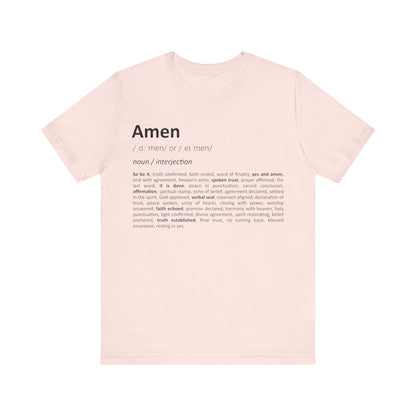 Amen Definition – Faith-Inspired Unisex T-Shirt - pink for women