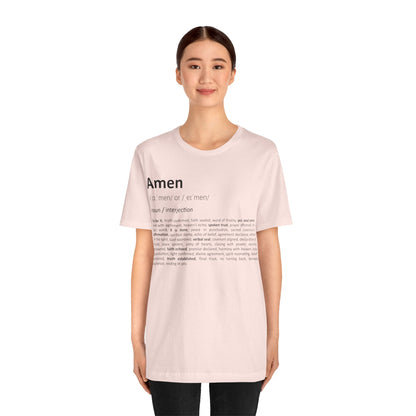 Amen Definition – Faith-Inspired Unisex T-Shirt - pink for women