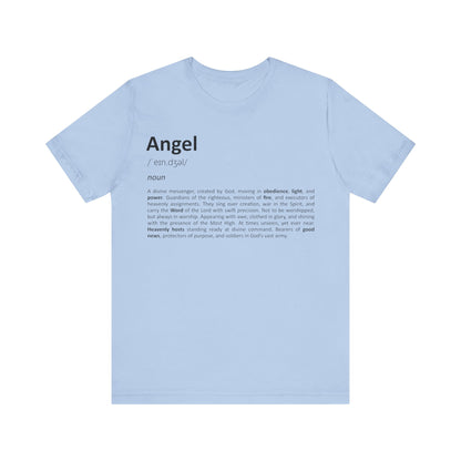 Angel Definition – Heavenly-Inspired Unisex T-Shirt - light blue front
