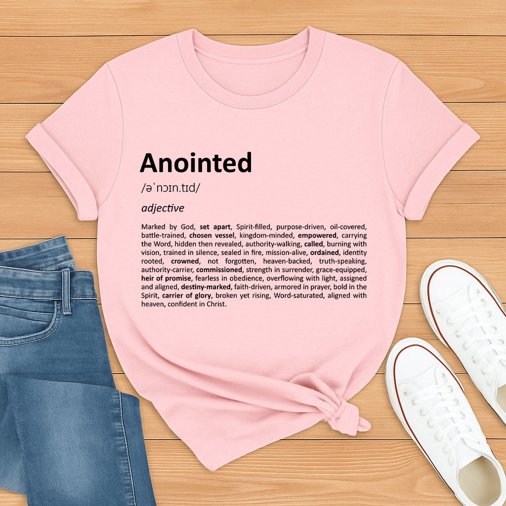 Anointed Definition – Unisex Christian T-Shirt - pink for women