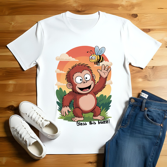 Bless This Buzz - Unisex Eco-Friendly Christian T-Shirt - for men and women