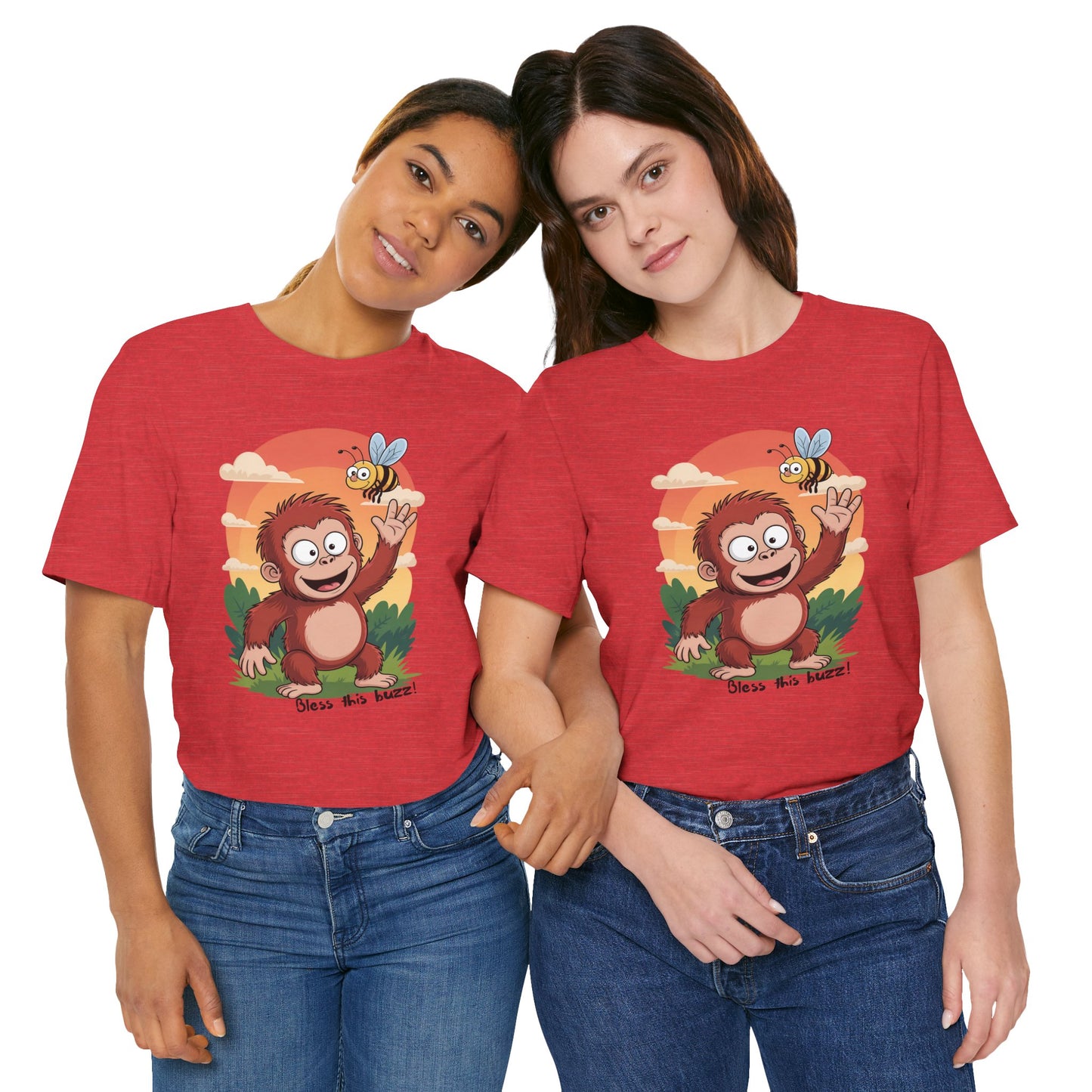 Bless This Buzz - Unisex Eco-Friendly Christian T-Shirt - red color