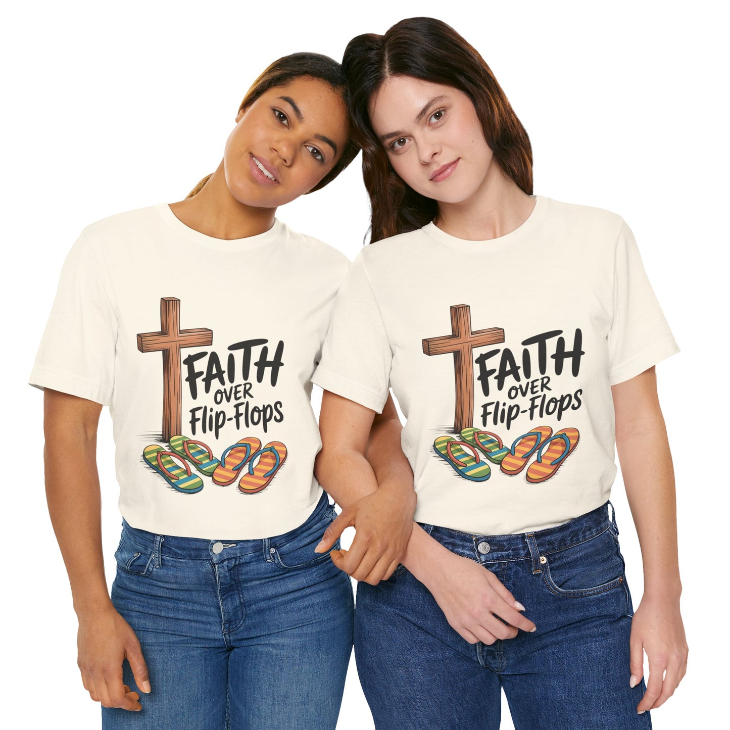 Faith Over Flip-Flops – Unisex Christian Summer T-Shirt - for women