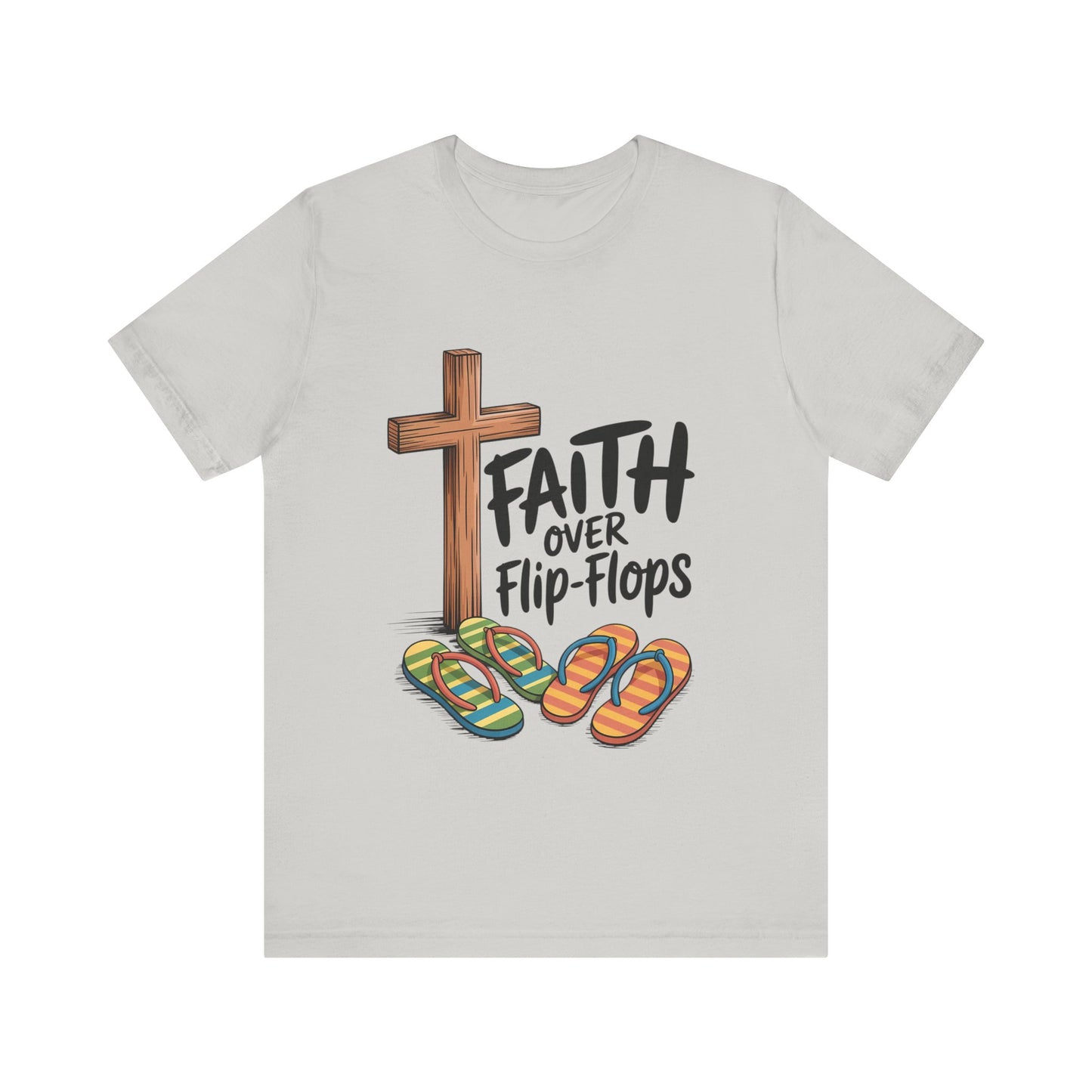 Faith Over Flip-Flops – Unisex Christian Summer T-Shirt - milk color