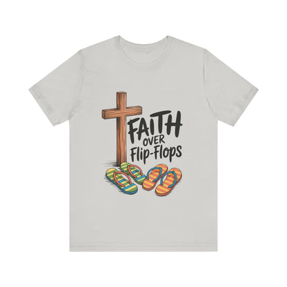 Faith Over Flip-Flops – Unisex Christian Summer T-Shirt - milk color