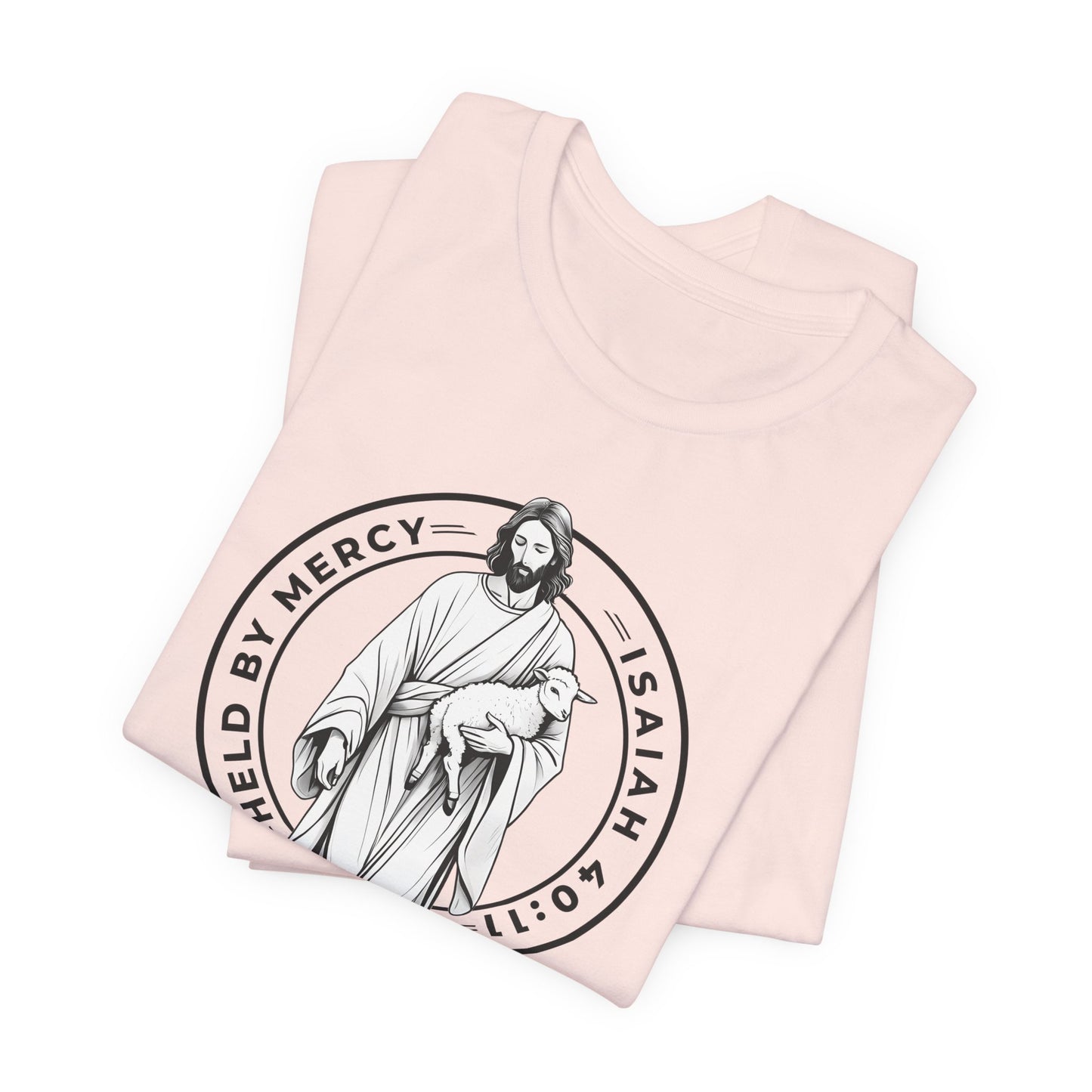 Held By Mercy – Unisex Christian T-Shirt - pink for women