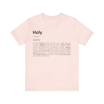Pink t-shirt with black text on a white background