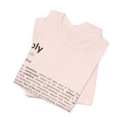 Folded pink tank top with text on a white background