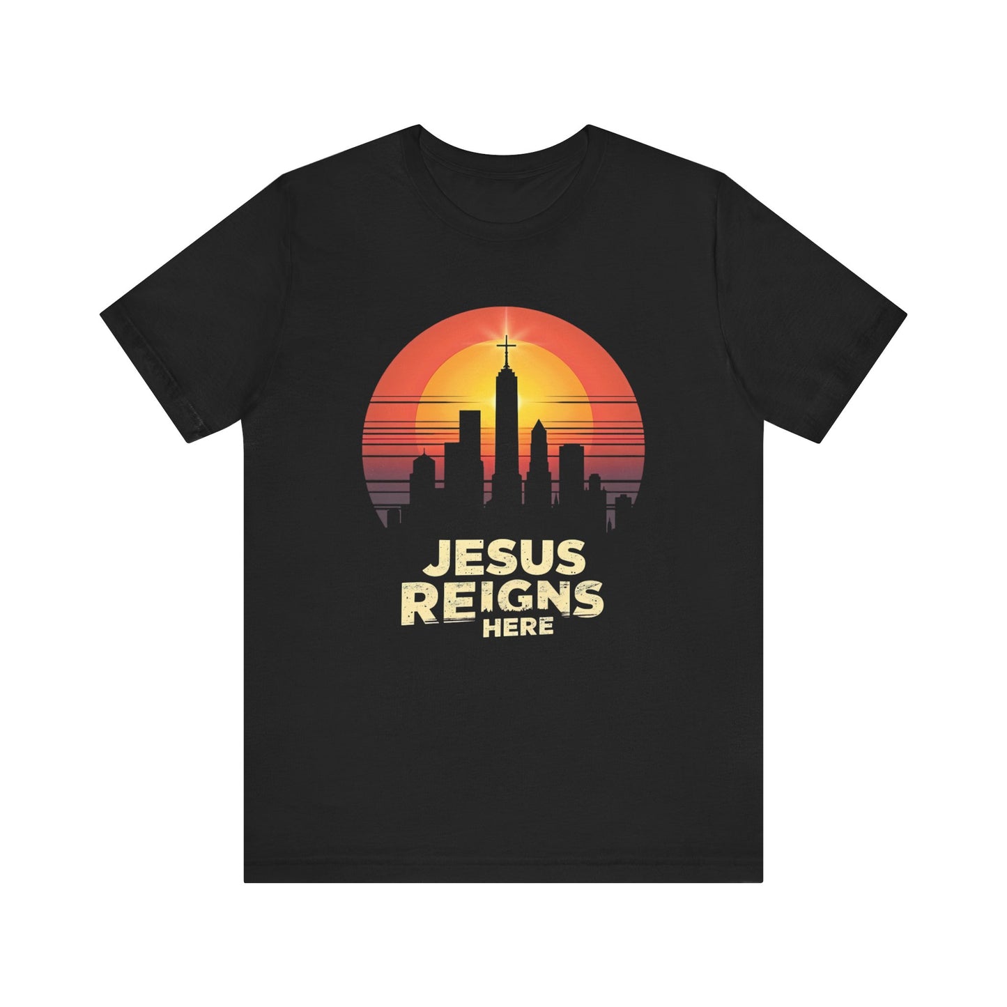 Jesus Reigns Here – Unisex Christian T-Shirt - grey color