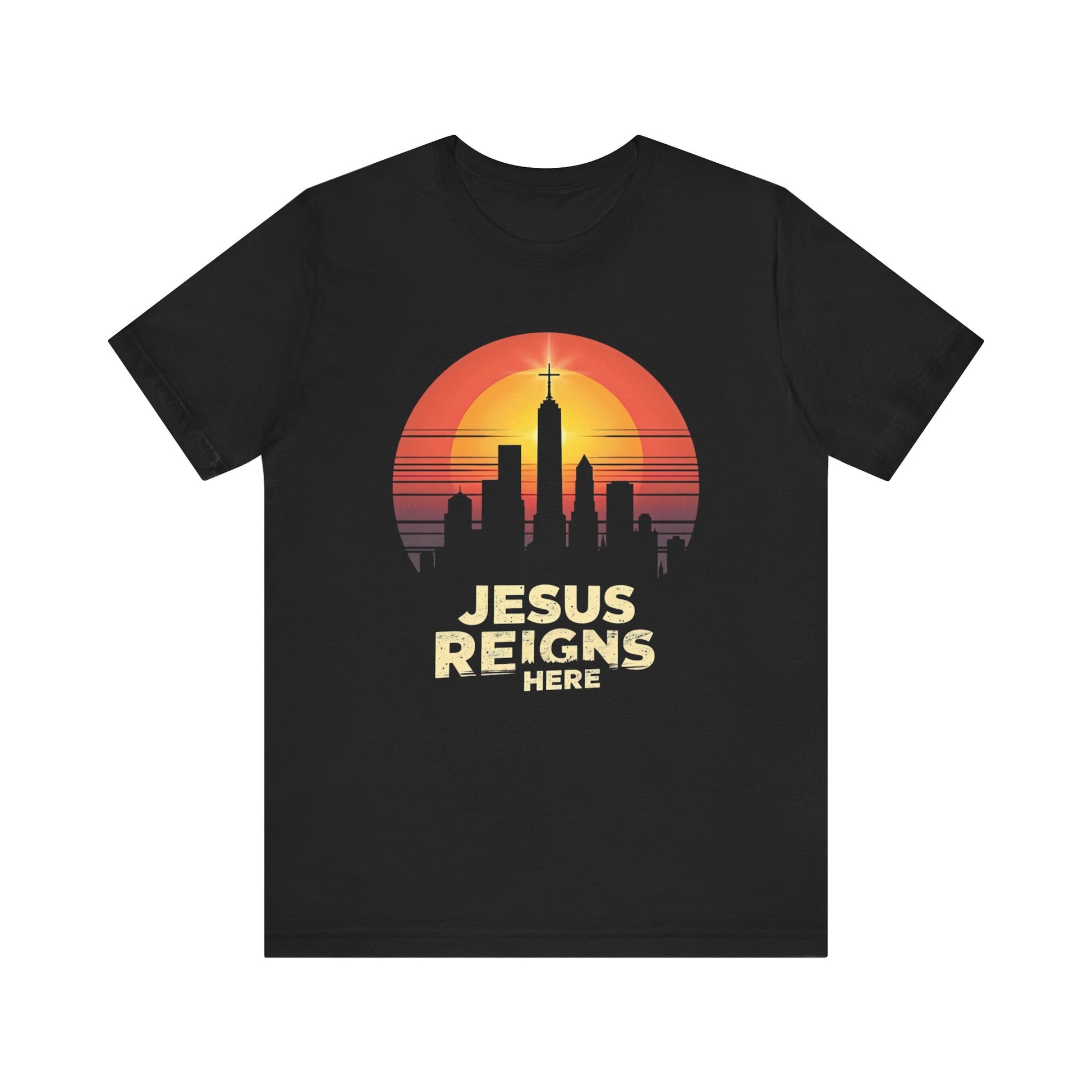 Jesus Reigns Here – Unisex Christian T-Shirt - grey color