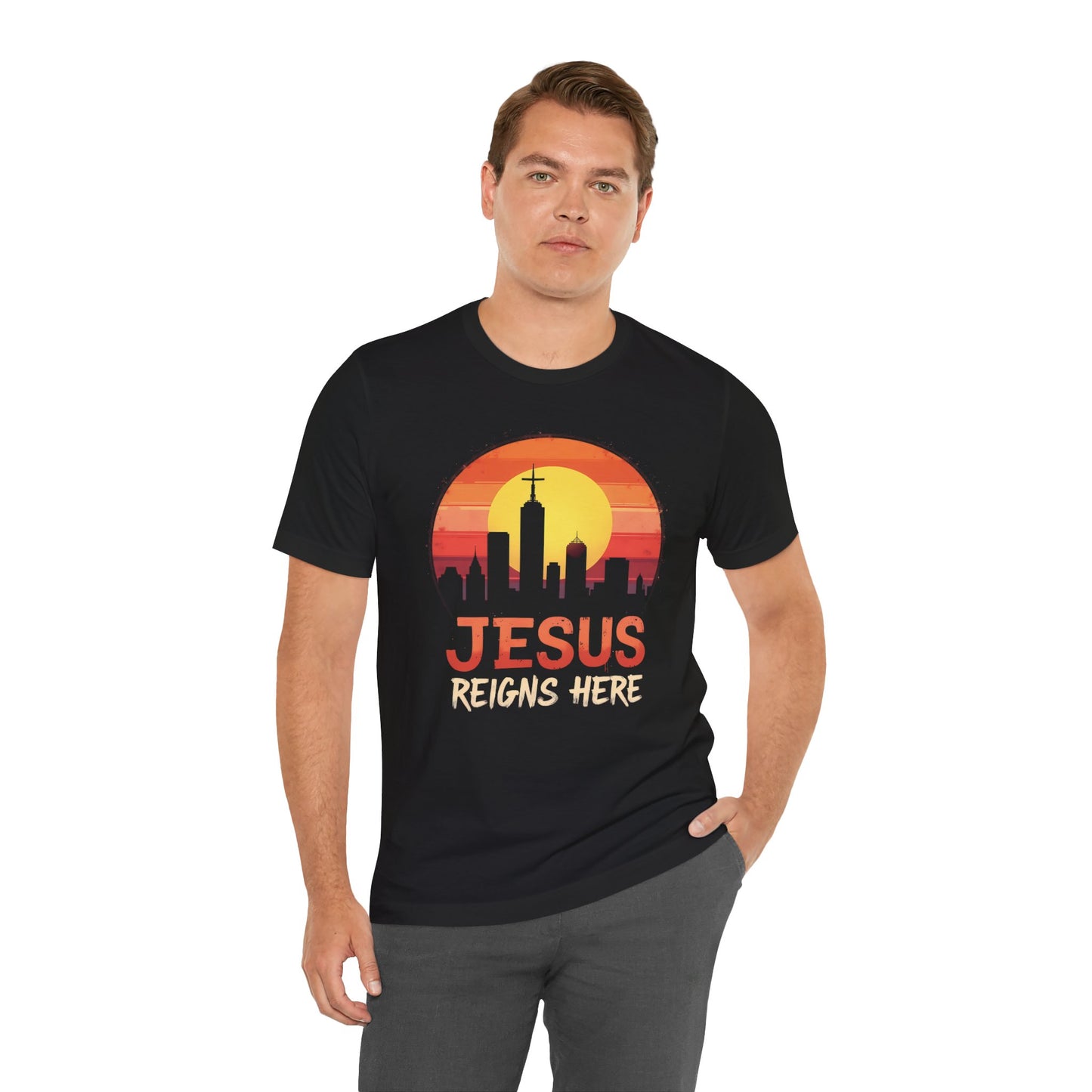 Jesus Reigns Here  – Unisex Faith Apparel - for men XL