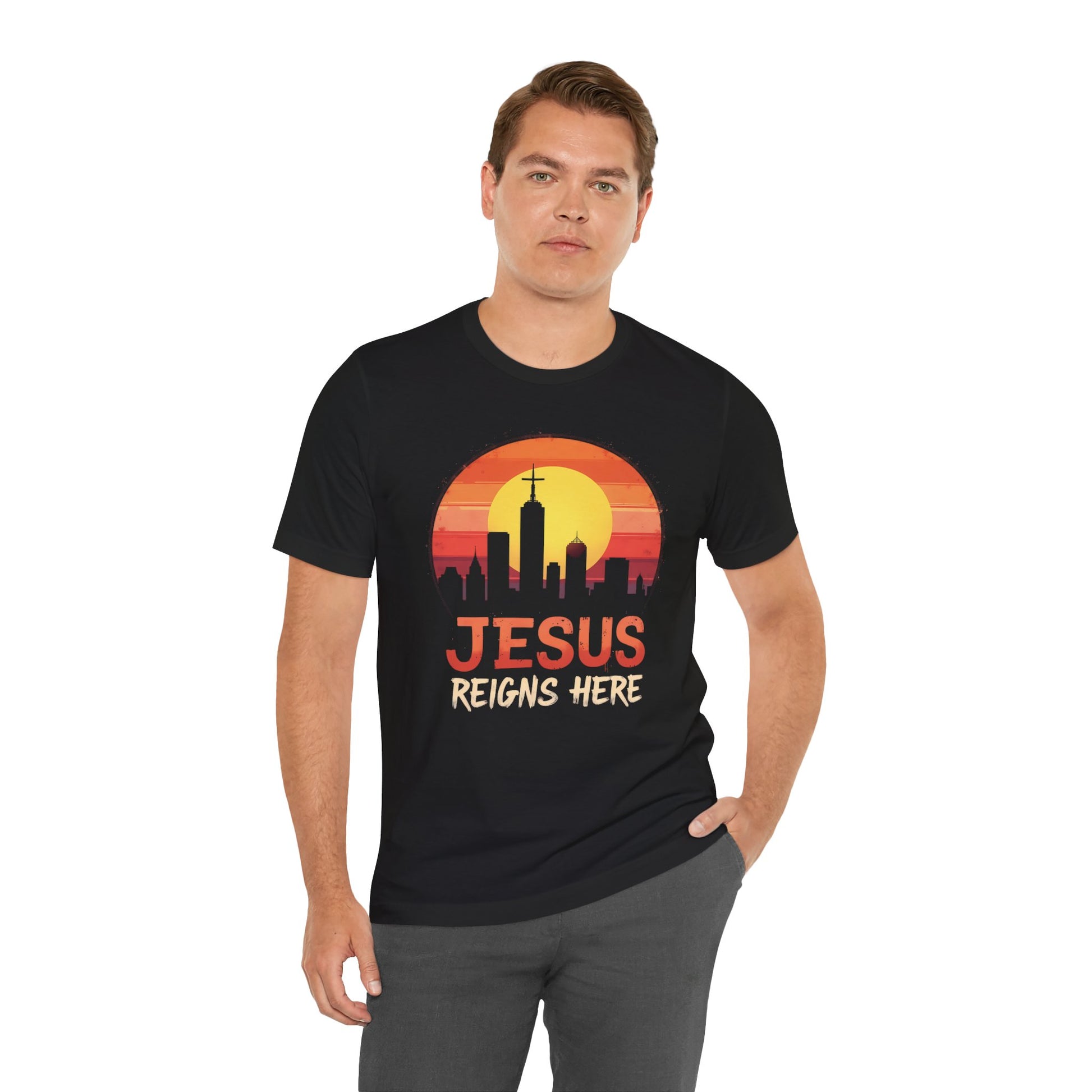 Jesus Reigns Here  – Unisex Faith Apparel - for men XL