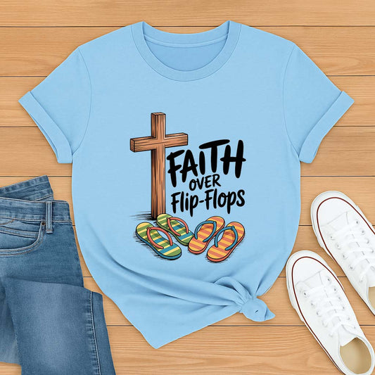 Faith Over Flip-Flops – Unisex Christian Summer T-Shirt