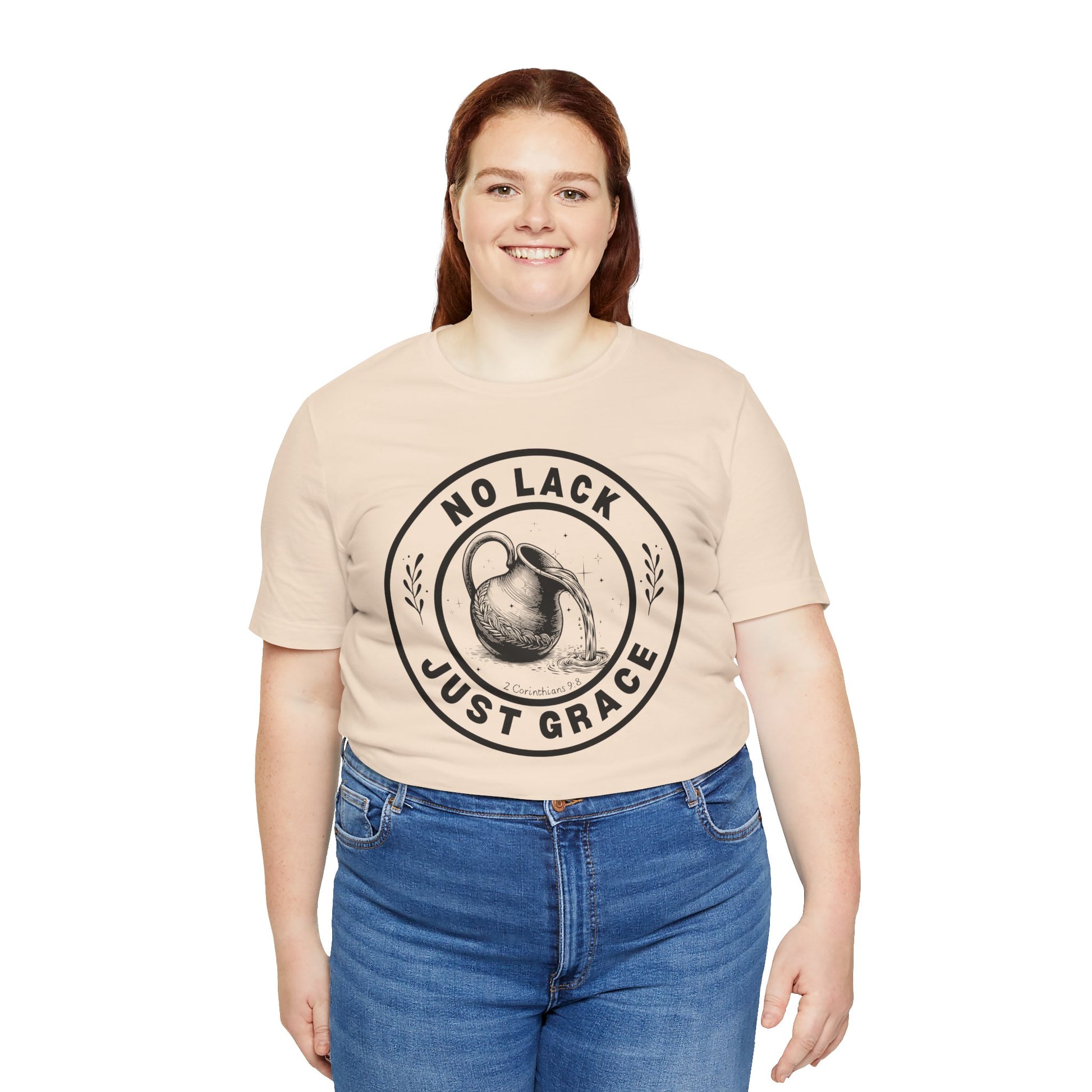 No Lack Just Grace – Unisex Christian T-Shirt (Light Color) - beige for women XXL