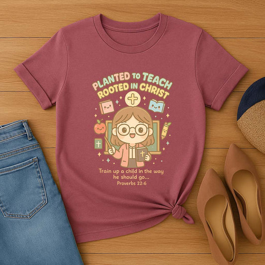 Planted to Teach – Women's Christian Teacher T-Shirt - for women