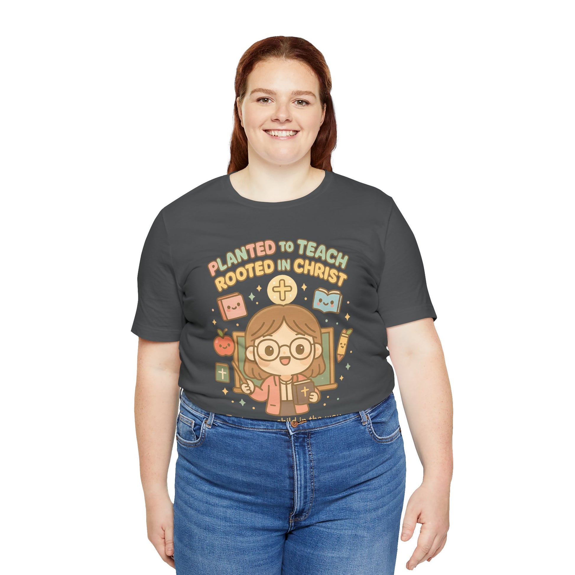 Planted to Teach – Women's Christian Teacher T-Shirt - gray for women XXL