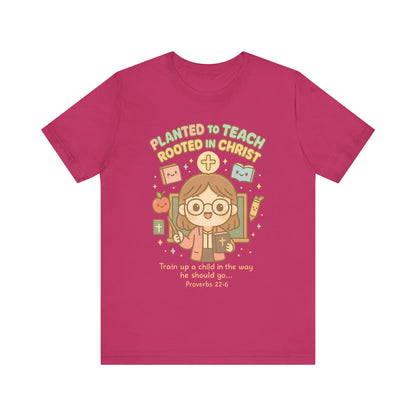 Planted to Teach – Women's Christian Teacher T-Shirt - pink for women