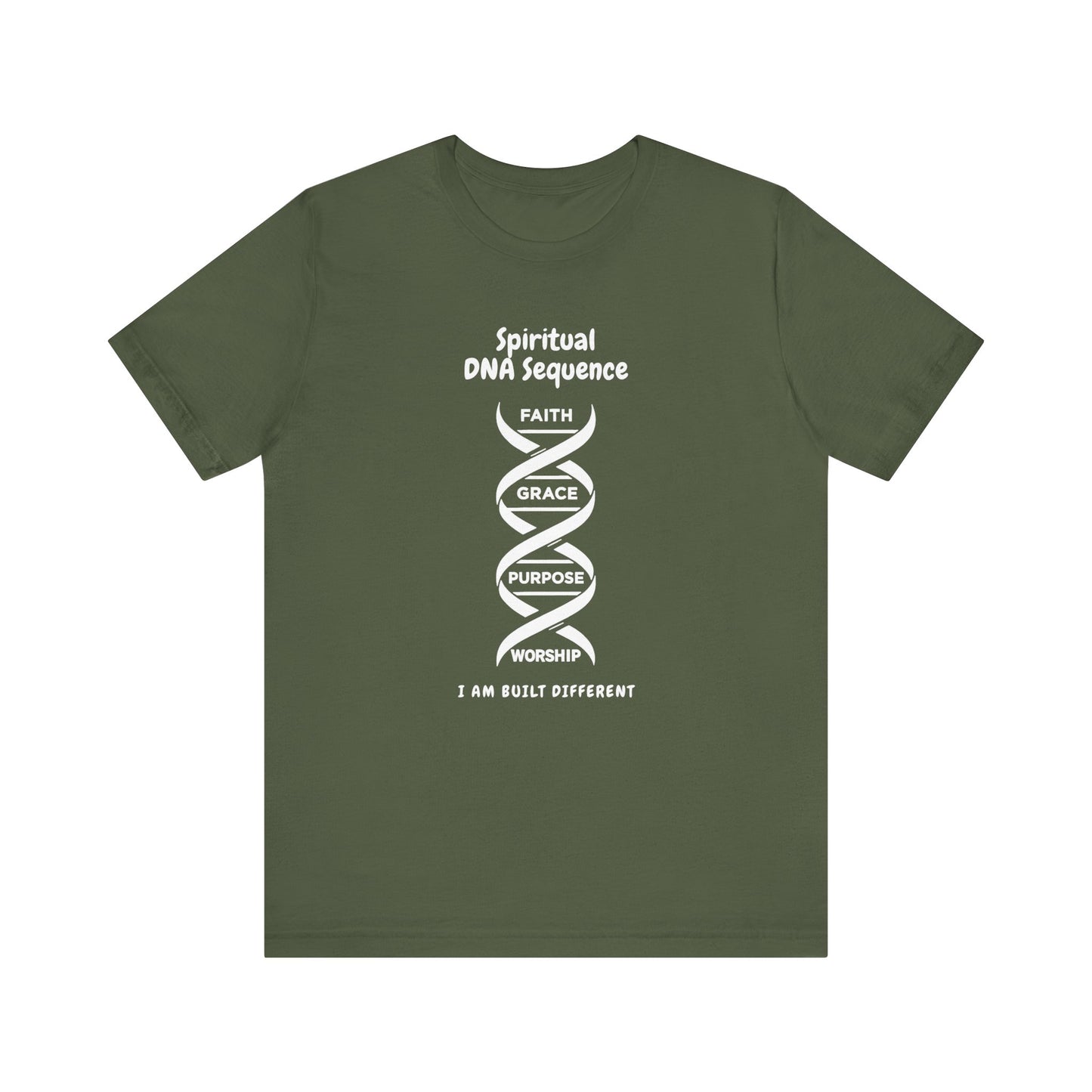 Spiritual DNA Sequence – Unisex Christian T-Shirt - army color for men