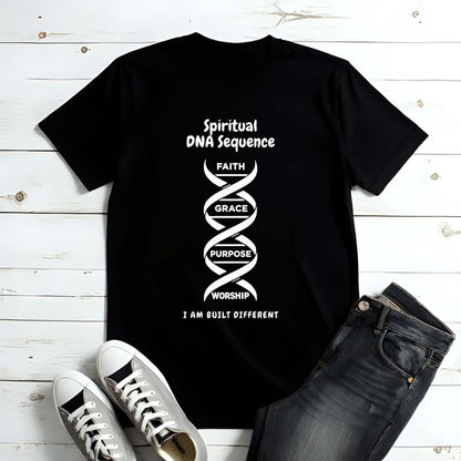 Spiritual DNA Sequence – Unisex Christian T-Shirt - black for men and women