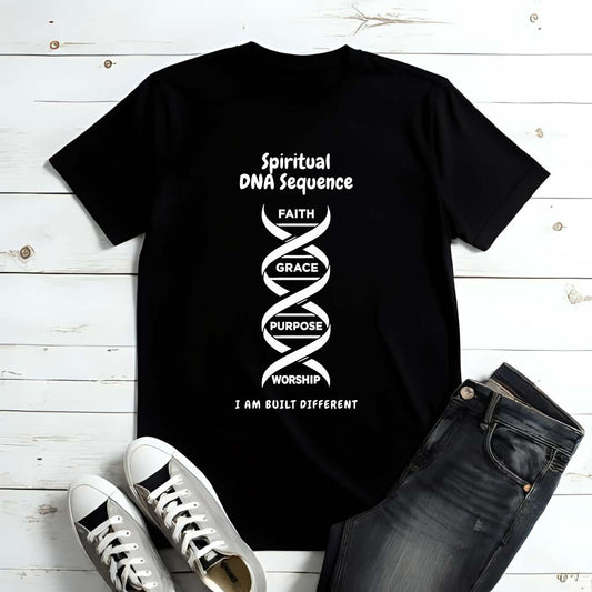 Spiritual DNA Sequence – Unisex Christian T-Shirt - black for men and women