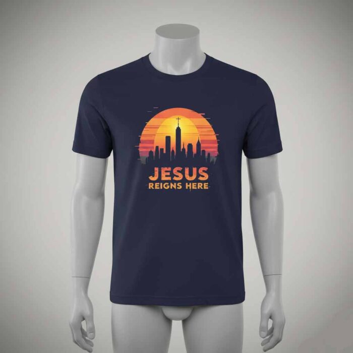 Jesus Reigns Here – Unisex Jersey Short Sleeve T-Shirt