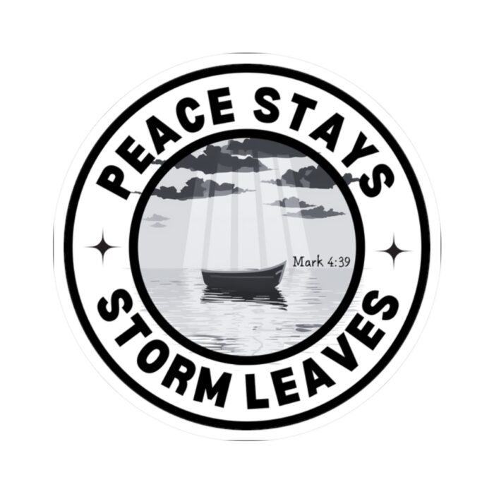 Peace Stays Storm Leaves – Inspirational Sticker
