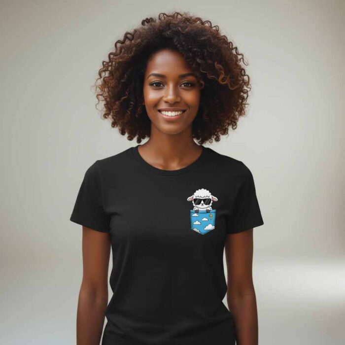 Pocket Lamb of Faith – Cute Christian T-Shirt