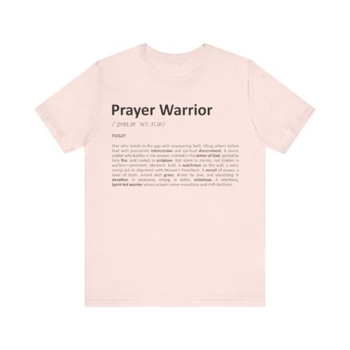 Prayer Warrior Definition Faith Unisex T-Shirt with bold dictionary-style typography celebrating spiritual strength