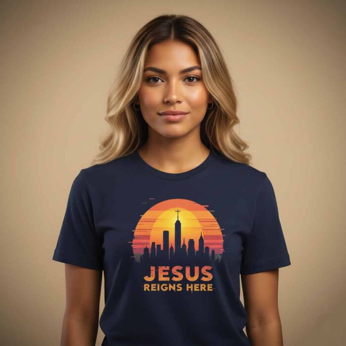 Jesus Reigns Here – Unisex Jersey Short Sleeve T-Shirt