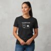 Black-Christian-t-shirt-featuring-plug-and-cross-design-with-Plug-Into-The-Word--text-inspired-by-Romans-10-17