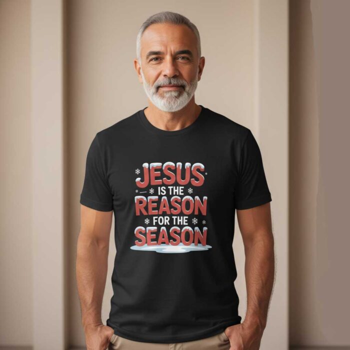 Jesus-Is-the-Reason-for-the-Season-–-Unisex-Christmas-T-Shirt-Black-2