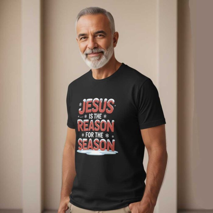 Jesus-Is-the-Reason-for-the-Season-–-Unisex-Christmas-T-Shirt-Black-3