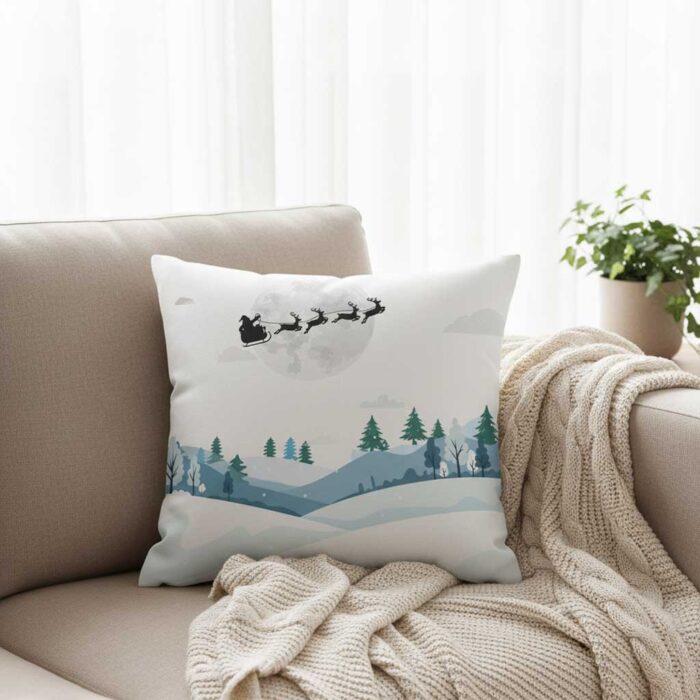Santa-Sleigh-Ride-Under-Full-Moon-–-Christmas-Decorative-Pillow-2