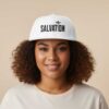 White-Salvation-Unisex-Christian-Snapback-Hat-with-embroidered-crucifix-and-bold-black-faith-lettering-design