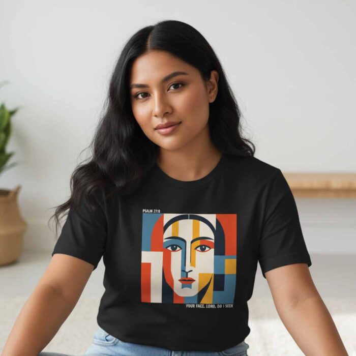Your-Face,-O-Lord-–-Faith-Inspired-Unisex-T-Shirt-on-a-beautiful-lady