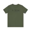 Military green Jehovah Jireh Unisex Christian T-Shirt with bold minimalist typography and scripture design