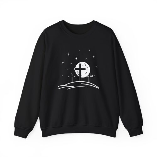 Resurrection Night Cross – Unisex Christian Sweatshirt